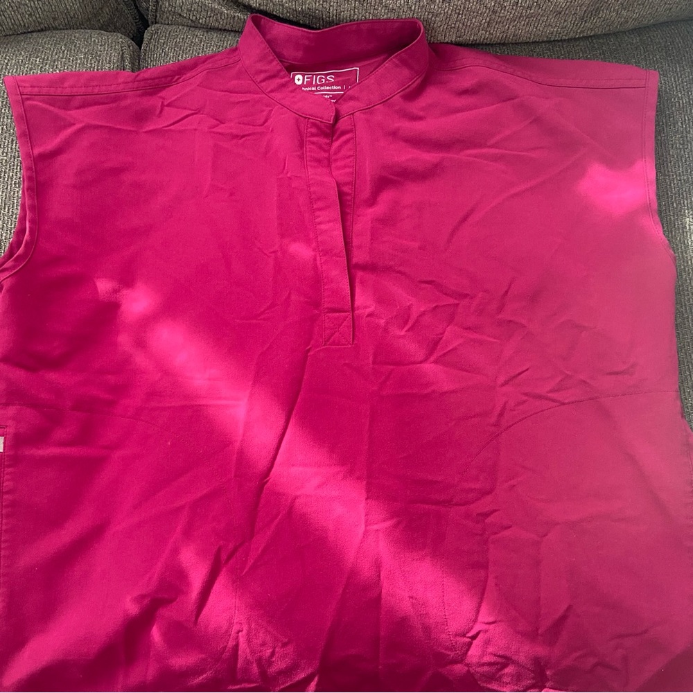 Figs Rafaela Scrub Top Dark Magenta